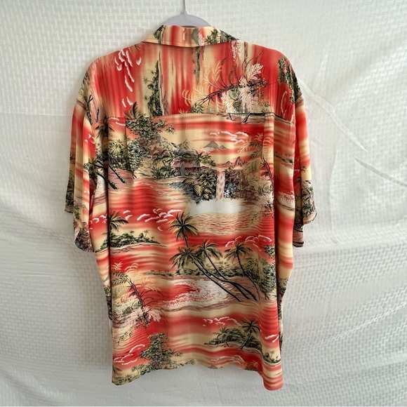 Kalaheo Vintage Hawaiian Orange Tropical Short Sleeve Button Up Shirt Size XL - Picture 2 of 8
